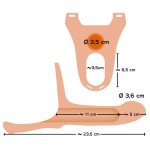 Силиконовый полый страпон на ремнях Silicone Strap-on - 16 см