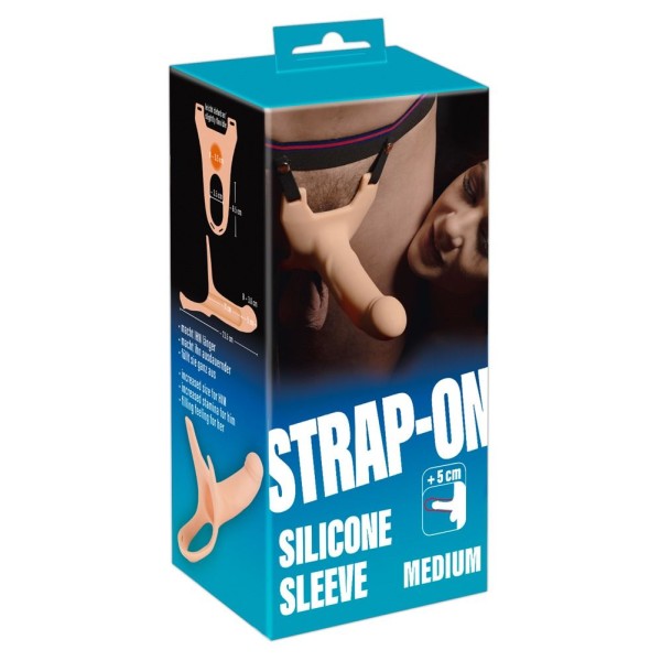 Силиконовый полый страпон на ремнях Silicone Strap-on - 16 см