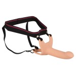 Силиконовый полый страпон на ремнях Silicone Strap-on - 16 см
