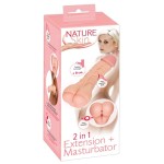 Телесная насадка-мастурбатор 2-in-1 Extension Masturbator - 21 см