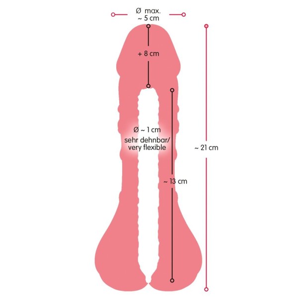 Телесная насадка-мастурбатор 2-in-1 Extension Masturbator - 21 см