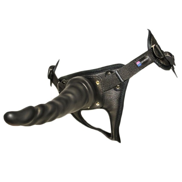 Насадка-фаллоимитатор на кожаных трусиках Harness Ultra Realistic 6,5  - 18,5 см