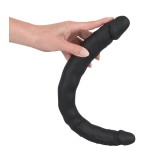 Чёрный двусторонний фаллоимитатор Double Dong Black - 40 см