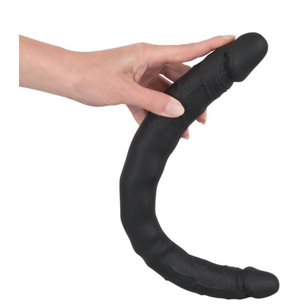Чёрный двусторонний фаллоимитатор Double Dong Black - 40 см