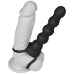 Черная вибронасадка для двойного проникновения Rock Balled Double Prober - 16 см