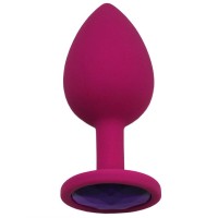 Малиновая анальная пробка с фиолетовым кристаллом - 8,4 см. Малиновая анальная пробка с фиолетовым кристаллом - 8,4 см.