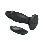 Черная анальная втулка с 12 режимами вибрации Mr Play - 12,4 см