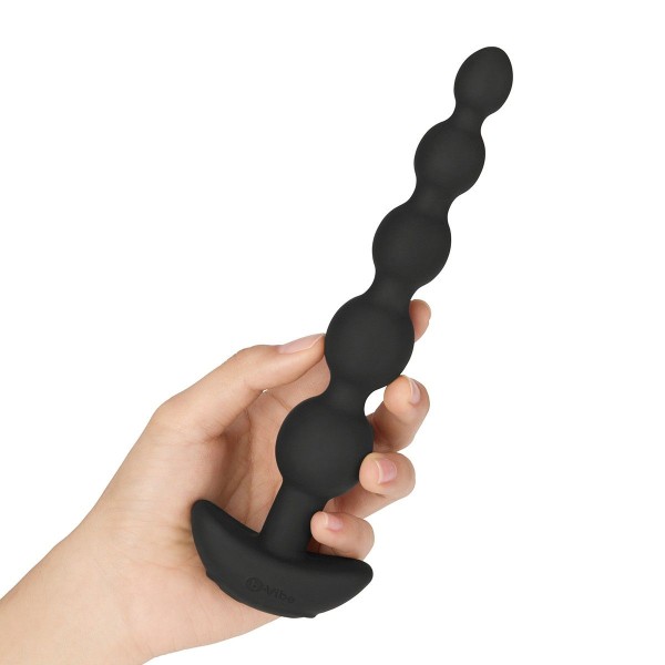 Черные анальные бусы с 3 моторами B-Vibe Cinco Anal Beads - 20,5 см