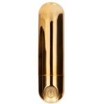Золотистая перезаряжаемая вибропуля 7 Speed Rechargeable Bullet - 7,7 см