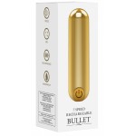 Золотистая перезаряжаемая вибропуля 7 Speed Rechargeable Bullet - 7,7 см