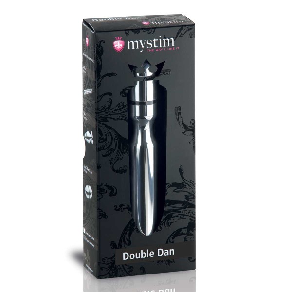 Фаллос для интенсивного электросекса Double Dan - 15,5 см