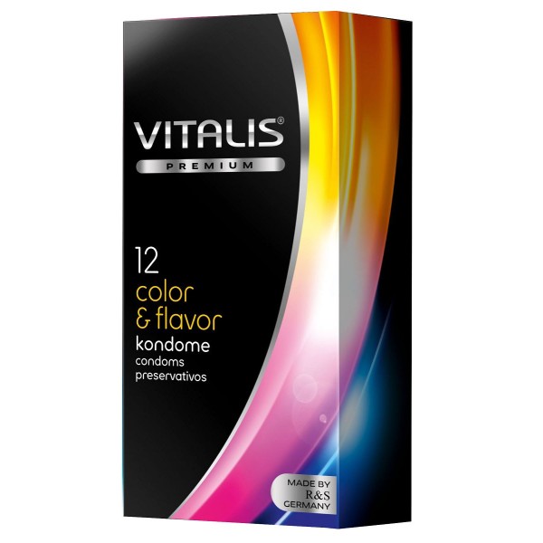Цветные ароматизированные презервативы VITALIS PREMIUM color   flavor - 12 шт