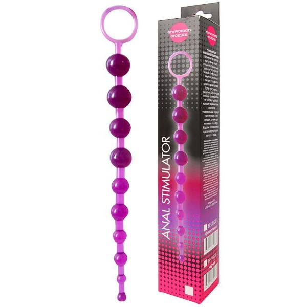 Фиолетовая анальная цепочка Anal stimulator - 26 см