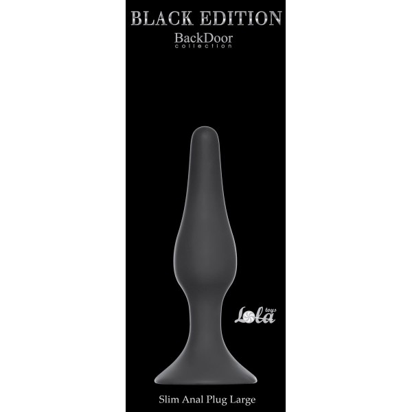 Чёрная анальная пробка Slim Anal Plug Large - 12,5 см