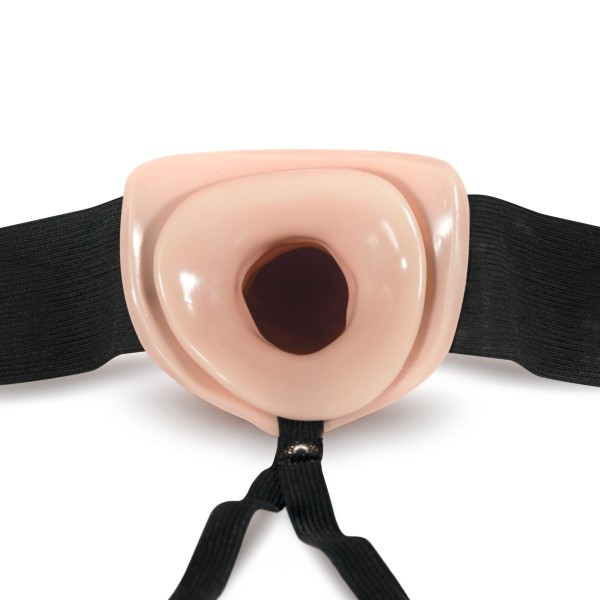 Телесный полый страпон Dr Skin 6 Inch Hollow Strap On - 15,2 см
