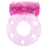 Розовое эрекционное кольцо с бабочкой на вибропуле Розовое эрекционное кольцо с бабочкой на вибропуле
