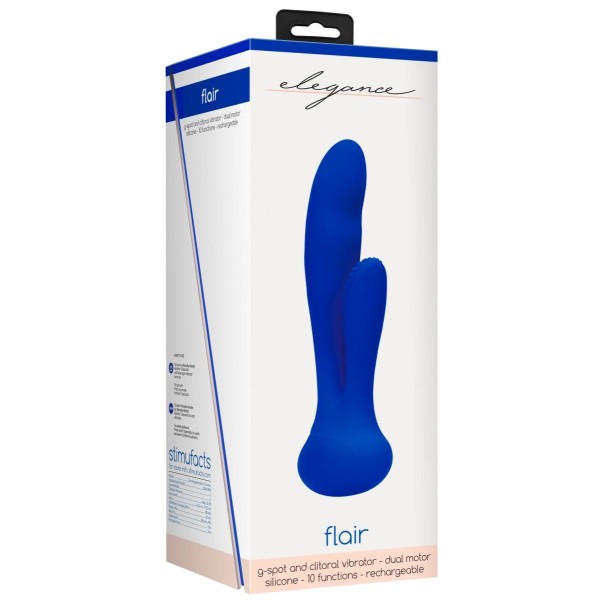 Синий вибратор G-Spot and Clitoral Vibrator Flair - 17,5 см