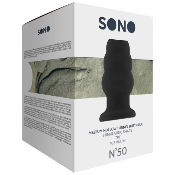 Чёрная анальная пробка с тоннелем №50 Medium Hollow Tunnel Butt Plug 4 Inch - 10,2 см