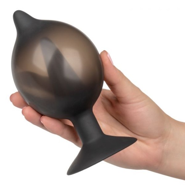 Расширяющаяся анальная пробка со съемным шлангом Medium Silicone Inflatable Plug - 10,75 см