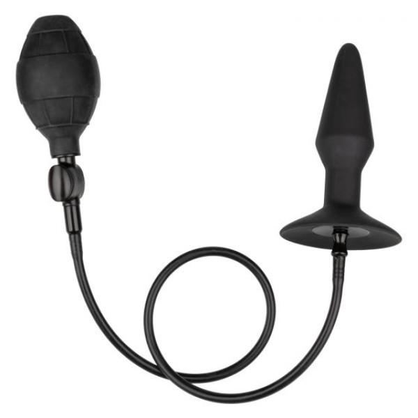 Расширяющаяся анальная пробка со съемным шлангом Medium Silicone Inflatable Plug - 10,75 см