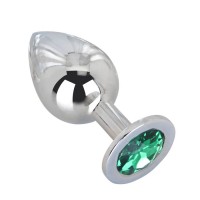 Большой стальной плаг с зеленым кристаллом Green Lime - 9,5 см. Большой стальной плаг с зеленым кристаллом Green Lime - 9,5 см.