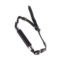 Чёрный кляп-трензель на кожаных ремешках с застёжкой Чёрный кляп-трензель на кожаных ремешках с застёжкой