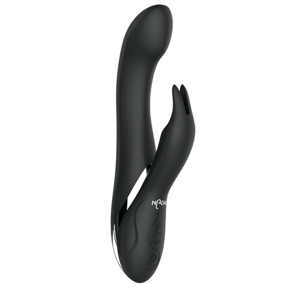 Черный вибратор-кролик NAGHI NO33 RECHARGEABLE DUO VIBRATOR - 23 см