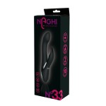 Черный вибратор-кролик NAGHI NO33 RECHARGEABLE DUO VIBRATOR - 23 см