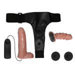 Страпон с вагинальной пробкой и вибрацией Ultra Passionate Harness - 16 см