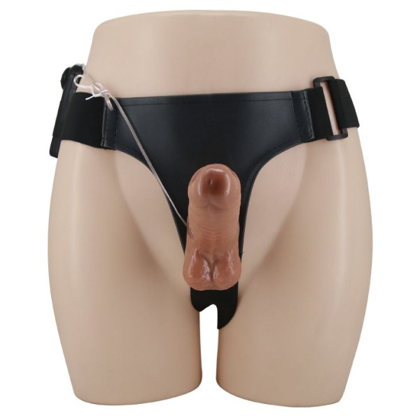 Страпон с вагинальной пробкой и вибрацией Ultra Passionate Harness - 16 см