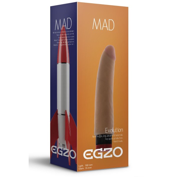 Реалистичный мультискоростной вибратор без мошонки Mad Rocket - 18 см
