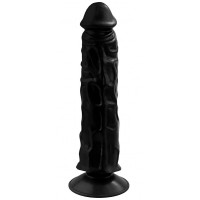 Черный гелевый фаллоимитатор на присоске №9 - 19,5 см. Черный гелевый фаллоимитатор на присоске №9 - 19,5 см.