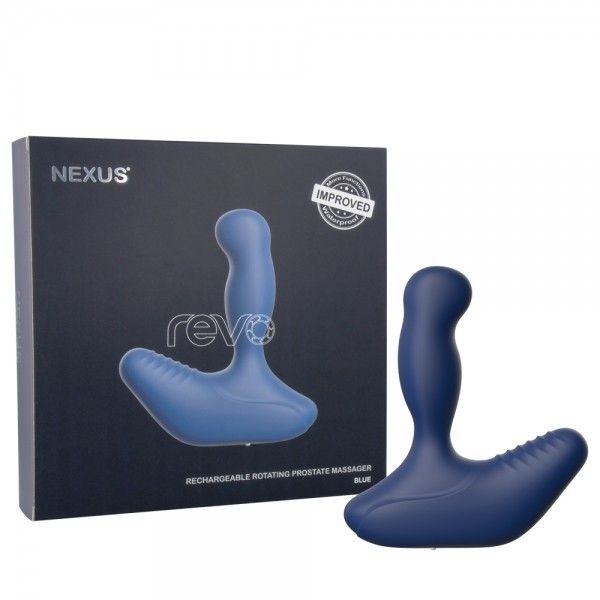 Синий вибромассажер простаты NEXUS REVO 20 с вращающейся головкой