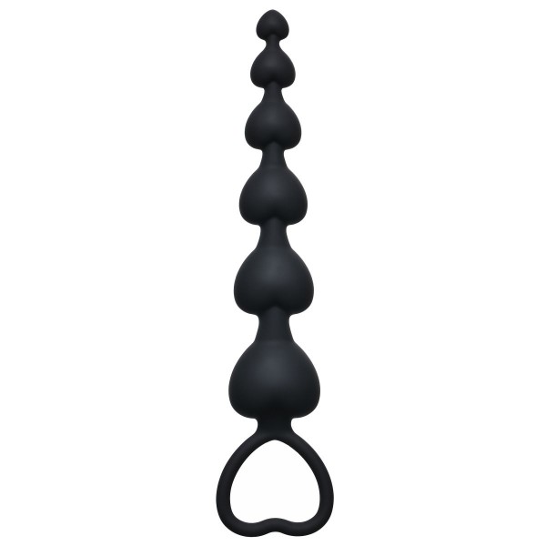 Чёрная анальная цепочка Heart s Beads Black - 18 см