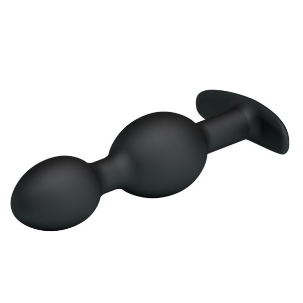Чёрные анальные шарики из силикона - 12,5 см