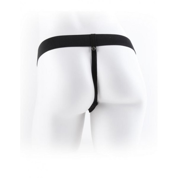 Телесный полый страпон Hollow Strap-On with Balls - 18,9 см