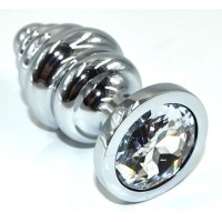 Серебристая анальная пробка из нержавеющей стали с прозрачным кристаллом - 8,8 см. Серебристая анальная пробка из нержавеющей стали с прозрачным кристаллом - 8,8 см.