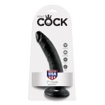 Чёрный фаллоимитатор с присоской 7  Cock - 17,8 см