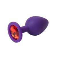 Фиолетовая силиконовая пробка с алым стразом - 8,2 см. Фиолетовая силиконовая пробка с алым стразом - 8,2 см.