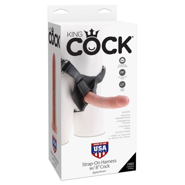 Телесный страпон на трусиках Strap-on Harness Cock - 20,3 см