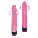 Ярко-розовый вибратор-реалистик - 22,5 см