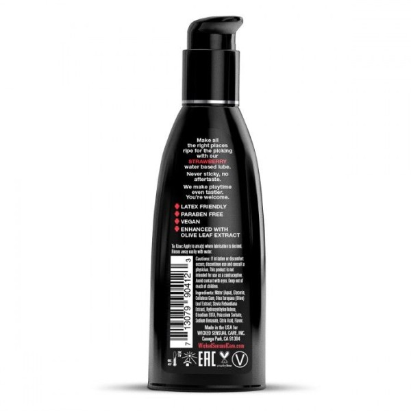 Лубрикант на водной основе с ароматом клубники Wicked Aqua Strawberry - 60 мл