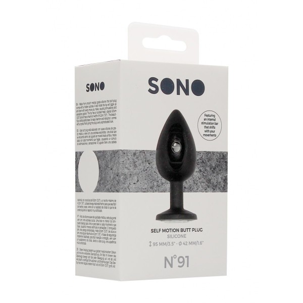 Черная анальная пробка N 91 Self Penetrating Butt Plug - 9,5 см