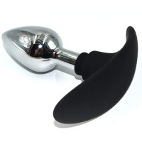 Серебристая пробка для ношения из стали с силиконовым ограничителем - 9,5 см. Серебристая пробка для ношения из стали с силиконовым ограничителем - 9,5 см.