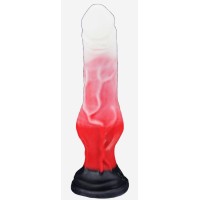 Бело-красный фаллоимитатор Оборотень mini - 20,5 см.