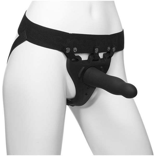 Черный полый вибрострапон Body Extensions BE Aroused - 17,78 см