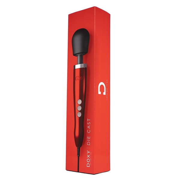 Красный вибратор Doxy Die Cast Wand Massager - 34 см