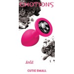 Малая розовая анальная пробка Emotions Cutie Small с чёрным кристаллом - 7,5 см