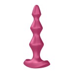 Малиновая анальная пробка с вибрацией Lolli Plug 1 - 13,5 см