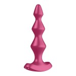 Малиновая анальная пробка с вибрацией Lolli Plug 1 - 13,5 см